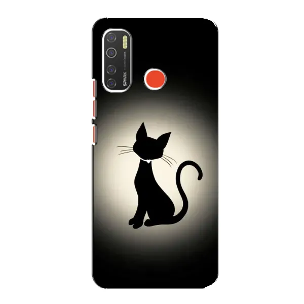 Чехол с принтом «Силуэт котика» для TECNO Spark 5 Pro