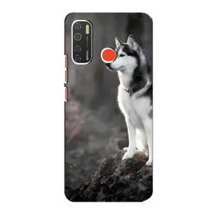 Чехол с Хаски для TECNO Spark 5 Pro - (AlphaPrint) (Верный пес)