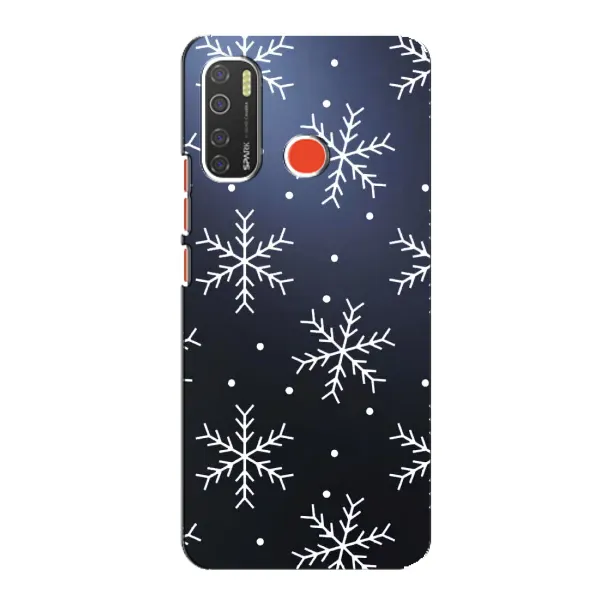 Чехол с принтом «Белые снежинки» для TECNO Spark 5