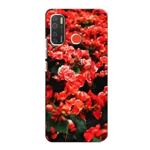 Чехол с принтом «Цветы красные» для TECNO Spark 5