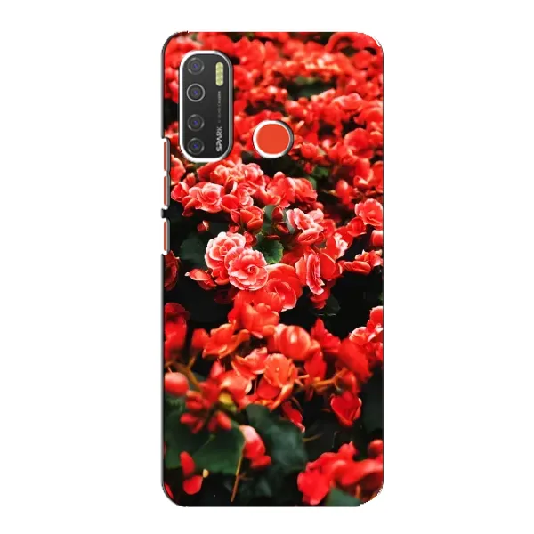 Чехол с принтом «Цветы красные» для TECNO Spark 5