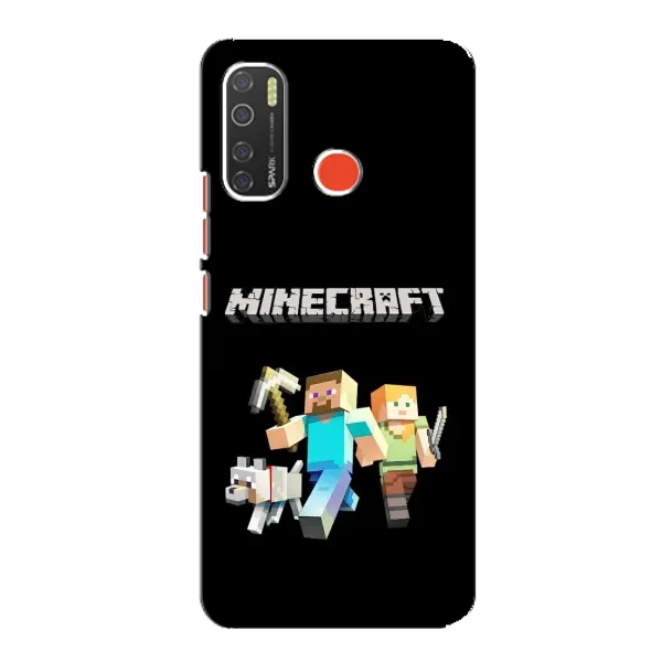 Чехол с принтом «герои Minecraft» для TECNO Spark 5