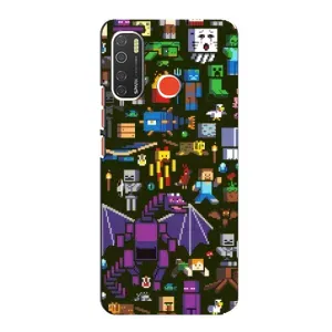 Чехол с принтом «Коллаж Майнкрафт» для TECNO Spark 5