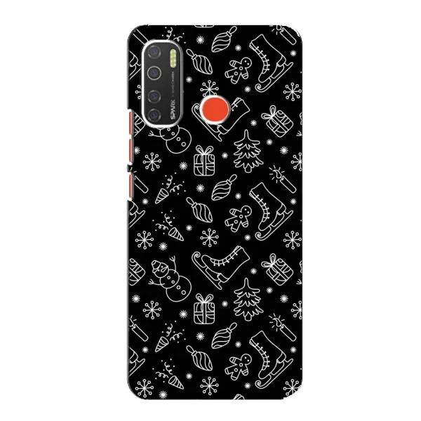 Чехол с принтом «Новогодний фон» для TECNO Spark 5