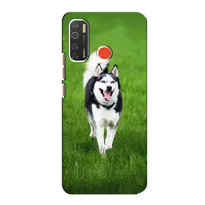 Чохол з Хаскі TECNO Spark 5 - (AlphaPrint) (Радісний Хаскі)