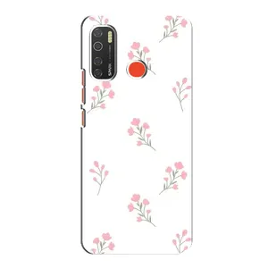 Чехол с цветочным принтом на Техно Спарк 5 (Розовые цветы)