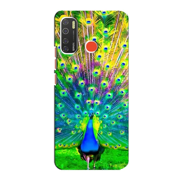 Чохол з принтом «Яскравий Павлин» для TECNO Spark 5