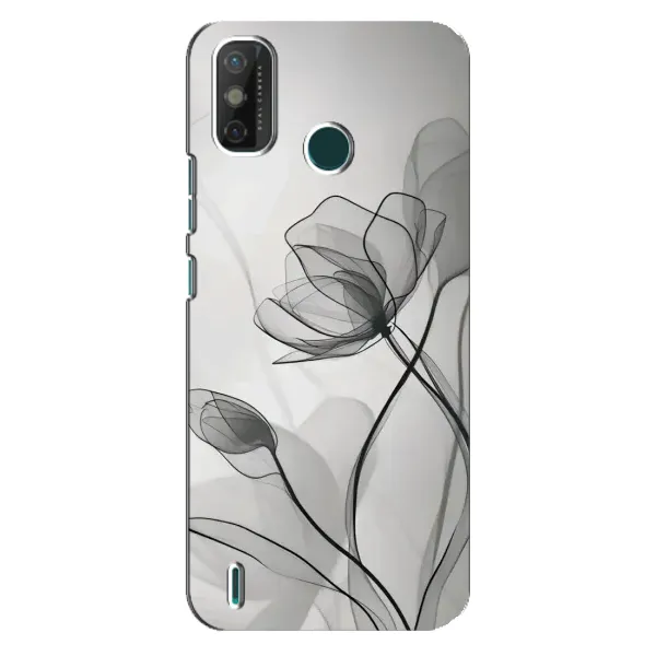 Чохол з принтом «Чорні квіти» для TECNO Spark 6 GO (KE5)