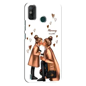 Чехол с печатью для TECNO Spark 6 GO (KE5) - (Мама с ребенком) (AlphaPrint) (Дочка и мама)