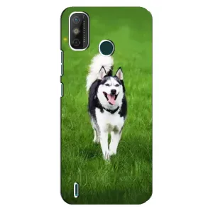 Чехол с Хаски для TECNO Spark 6 GO (KE5) - (AlphaPrint) (Радостный Хаски)