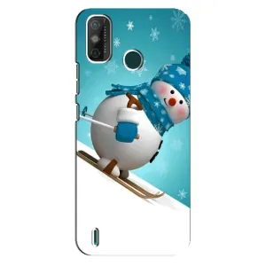 Новорічні Чохли для ТЕКНО Spark 6 GO (KE5) (VPrint) (Сніговик на лижах)