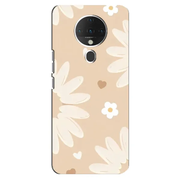 Чехол с принтом «Бежевые цветы» для TECNO Spark 6