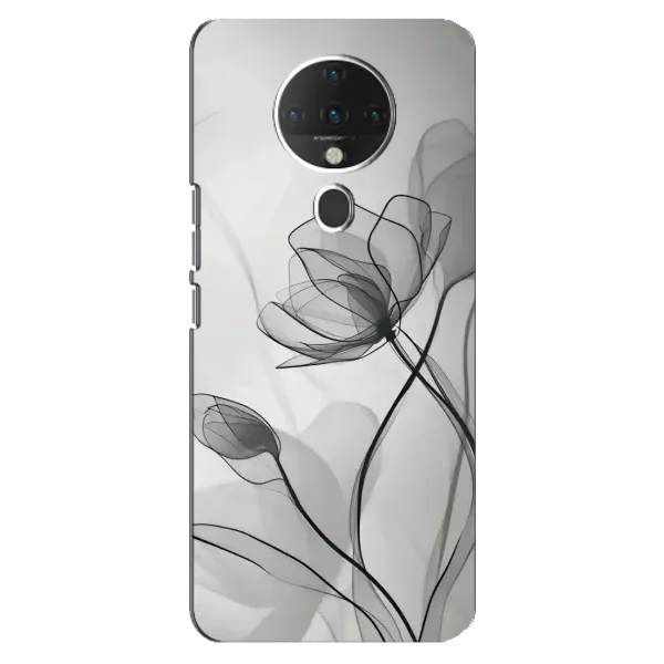 Чехол с принтом «Черные цветы» для TECNO Spark 6