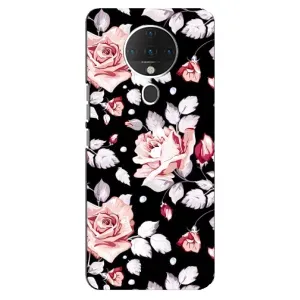Чехлы с Цветами для TECNO Spark 6 (VPrint) (Цветочки на черном)