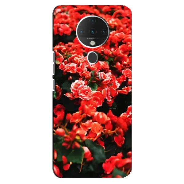 Чехол с принтом «Цветы красные» для TECNO Spark 6