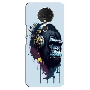 Чехол с Обезьянами TECNO Spark 6 - (AlphaPrint) (Горилла в наушниках)