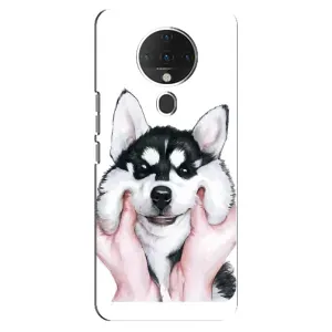 Чехол с Хаски для TECNO Spark 6 - (AlphaPrint) (Хаски улыбака)
