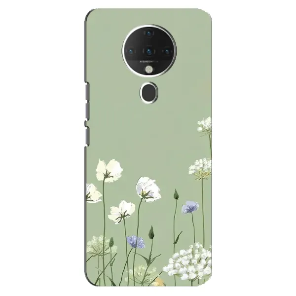 Чехол с принтом «Цветы на зеленом» для TECNO Spark 6