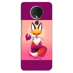Чехлы с картинкой Лисички для TECNO Spark 6 (VPrint) (Лисичка с розочкой)