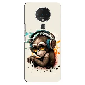 Чехол с Обезьянами TECNO Spark 6 - (AlphaPrint) (Макака в наушниках)