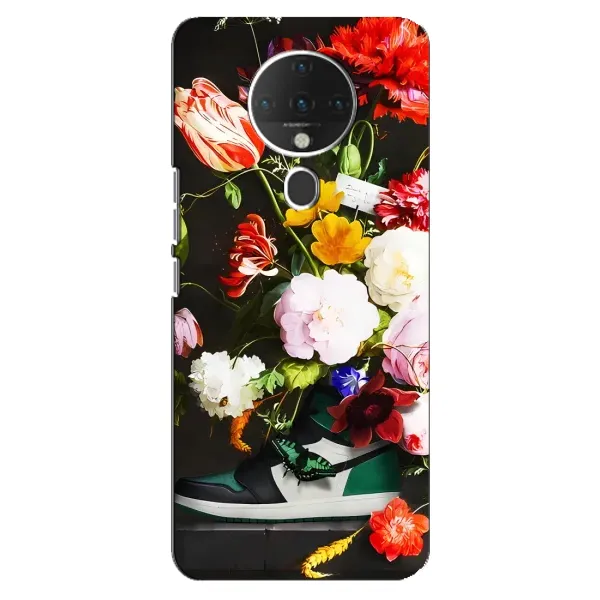 Чохол з принтом «Nike цветы» для TECNO Spark 6
