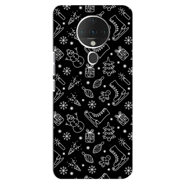 Чехол с принтом «Новогодний фон» для TECNO Spark 6