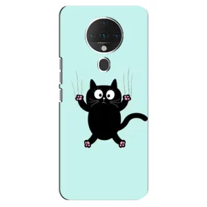 Чехол с принтом для TECNO Spark 6 (AlphaPrint) Модные коты (Падающий кот)