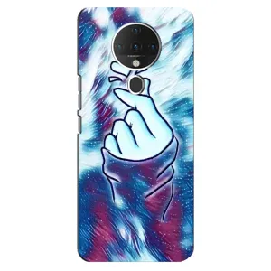 Чехол с принтом для TECNO Spark 6 (AlphaPrint - Знак сердечка) (Радужное сердце)