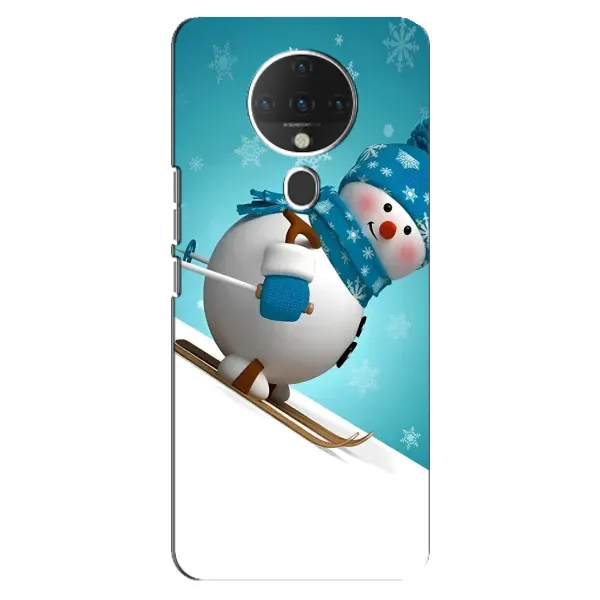 Чехол с принтом «Снеговик на лыжах» для TECNO Spark 6