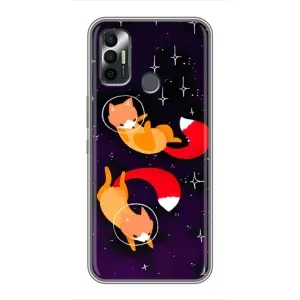 Чохли з картинкою Лисичка для TECNO Spark 7 (KF6n) (VPrint) (Лисички космонавти)