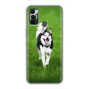 Чохол з Хаскі TECNO Spark 7 (KF6n) - (AlphaPrint) (Радісний Хаскі)