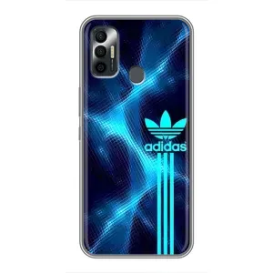 Чохли Адидас для TECNO Spark 7 (KF6n) (AlphaPrint) (Синій Адідас)