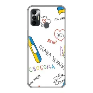 Чехлы Доброго вечора, ми за України для Техно Спарк 7 (AlphaPrint) (Стикер)