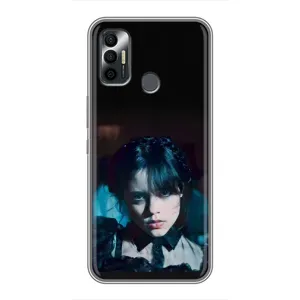 Чехлы Венсдей на TECNO Spark 7 (KF6n) Уэнсдей (AlphaPrint) (взгляд Уэнздей)