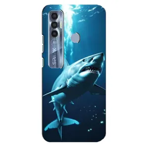 Чехол с картинкой «Хищники» для TECNO Spark 7 Pro (Акула под водой)