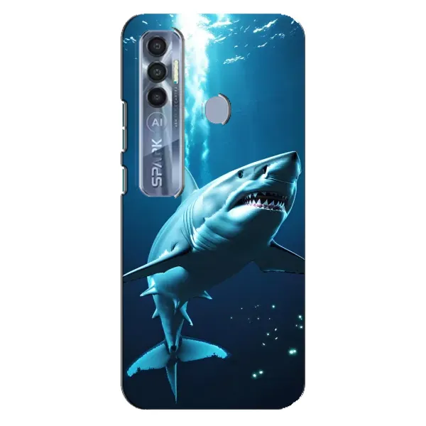 Чехол с принтом «Акула под водой» для TECNO Spark 7 Pro