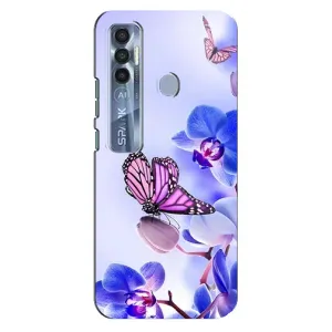 Чохли з квітами для TECNO Spark 7 Pro (VPrint) (Метелик на квітах)