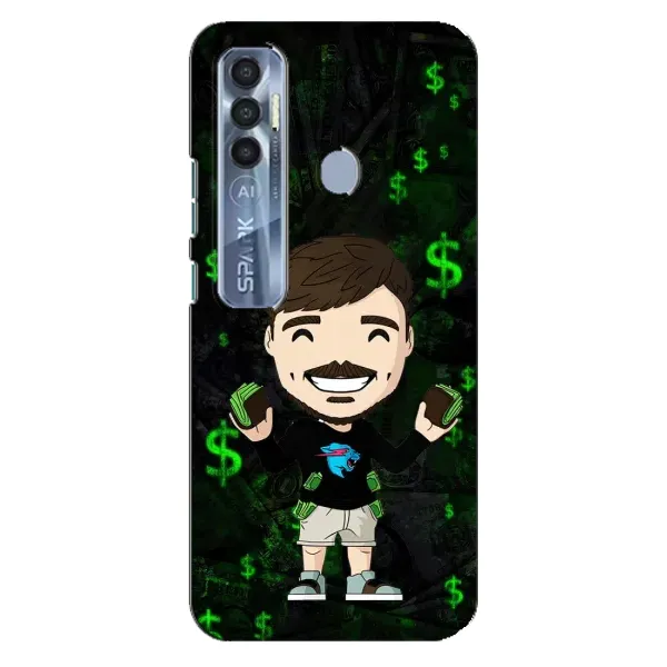 Чехол с принтом «Блогер Beast» для TECNO Spark 7 Pro