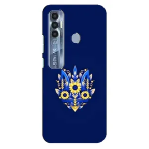 Чохли для TECNO Spark 7 Pro Укр. Символіка (AlphaPrint) (Квітковий Герб)