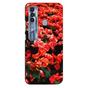 Чохли з квітами для TECNO Spark 7 Pro (VPrint) (Квіти червоні)