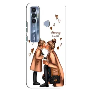 Чохол з друком для TECNO Spark 7 Pro - (Мама з дитинкою) (AlphaPrint) (Донька і мама)