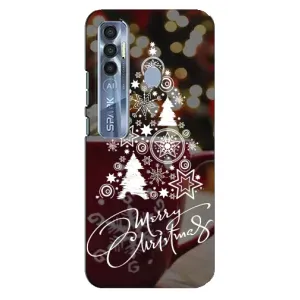 Різдвяні Чохли для TECNO Spark 7 Pro (VPrint) (Ялинка яскрава)