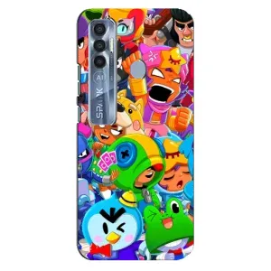 Чехол для TECNO Spark 7 Pro Бравл Старс (VPrint) (Герої Бравл Старс)