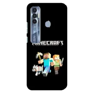 Чохол Майнкрафт на TECNO Spark 7 Pro (AlphaPrint) Minecraft (герої Minecraft)
