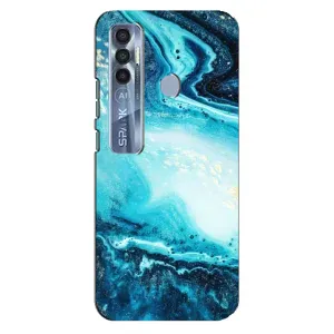 Мраморний чехол на TECNO Spark 7 Pro (VPrint) (Блакитний мрамор)