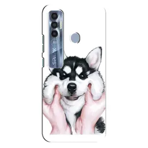 Чохол з Хаскі TECNO Spark 7 Pro - (AlphaPrint) (Хаскі улибака)