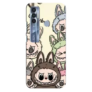 Чехол с Лабубу на TECNO Spark 7 Pro (Золотая обезьяна Bored Ape)