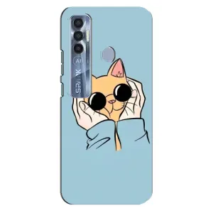 Чохол на ТЕКНО Спарк 7 Про з Котиками (VPrint) (Котик в окулярах)