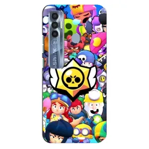 Чехол для TECNO Spark 7 Pro Бравл Старс (VPrint) (Лого Brawl Stars)