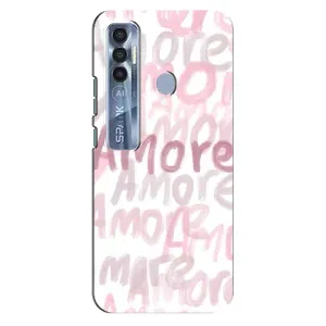 Чехол с розовым рисунком для TECNO Spark 7 Pro (Аморе любовь)